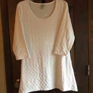 Sahalie White Textured Tunic Large